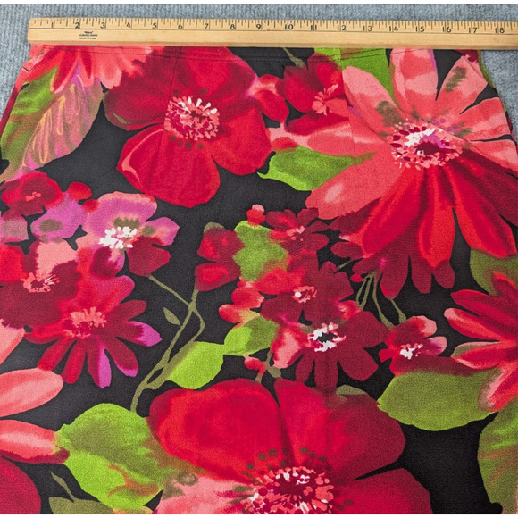 Vintage Kathy Ireland Skirt Womens XL Floral Slinky Pull On 90s Phoebe Buffet - Picture 4 of 6